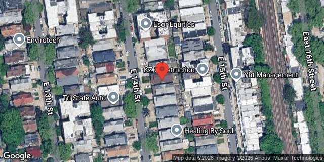 Aerial map of 1047 EAST 14 STREET, Brooklyn