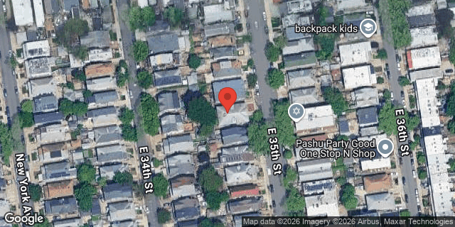 Aerial map of 1232 EAST 35 STREET, Brooklyn