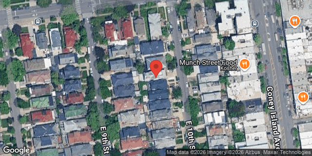 Aerial map of 1026 EAST 10 STREET, Brooklyn
