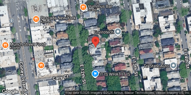 Aerial map of 1033 EAST 12 STREET, Brooklyn