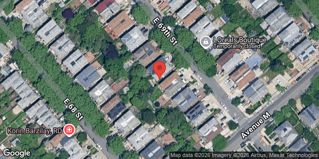 Aerial map of 1252 EAST 69 STREET, Brooklyn