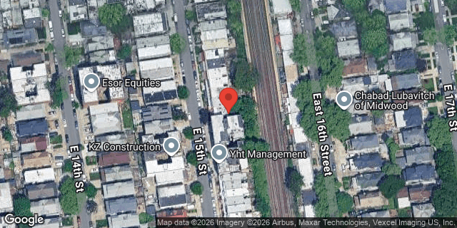 Aerial map of 1033 EAST 15 STREET, Brooklyn