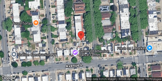 Aerial map of 1338 EAST 55 STREET, Brooklyn