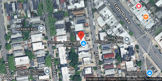 Aerial map of 1300 EAST 37 STREET, Brooklyn
