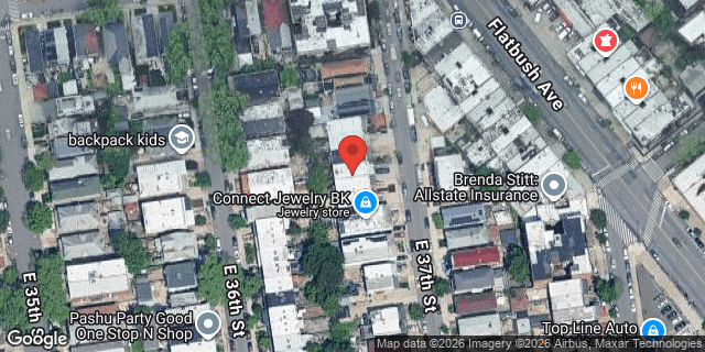Aerial map of 1298 EAST 37 STREET, Brooklyn