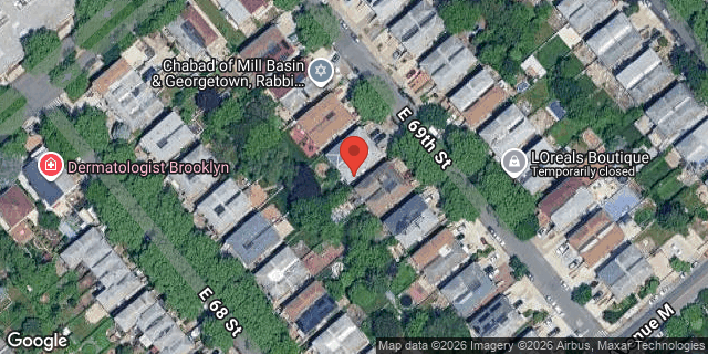Aerial map of 1240 EAST 69 STREET, Brooklyn