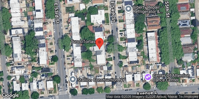 Aerial map of 1368 EAST 54 STREET, Brooklyn