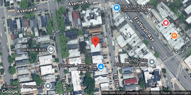 Aerial map of 1290 EAST 37 STREET, Brooklyn
