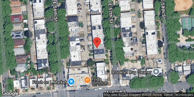 Aerial map of 1168 EAST 57 STREET, Brooklyn