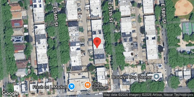 Aerial map of 1166 EAST 57 STREET, Brooklyn