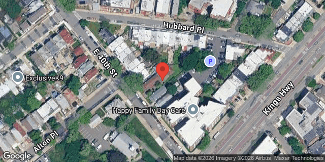 Aerial map of 1261 EAST 40 STREET, Brooklyn