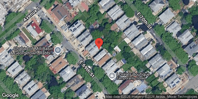 Aerial map of 1241 EAST 69 STREET, Brooklyn