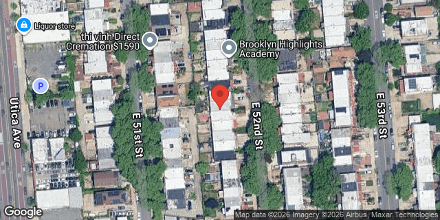 Aerial map of 1420 EAST 52 STREET, Brooklyn