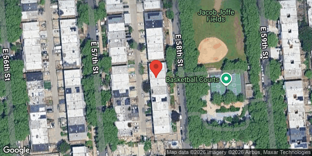 Aerial map of 1216 EAST 58 STREET, Brooklyn