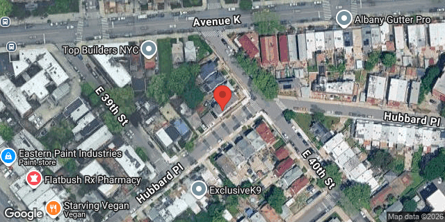 Aerial map of 1224 EAST 40 STREET, Brooklyn