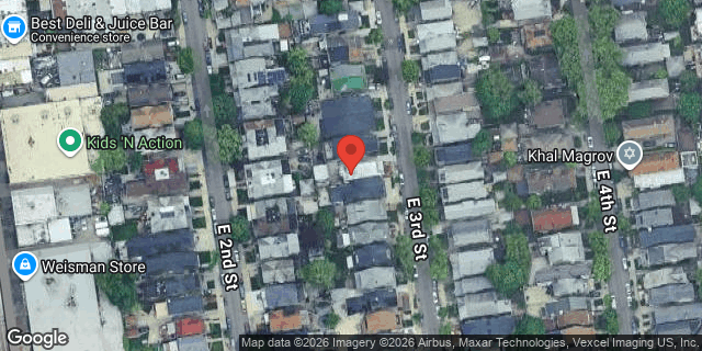 Aerial map of 1060 EAST 3 STREET, Brooklyn