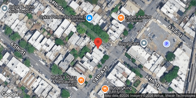 Aerial map of 14 AVENUE, Brooklyn