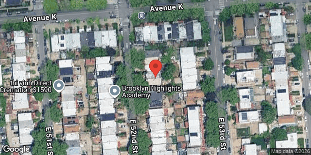 Aerial map of 1401 EAST 52 STREET, Brooklyn