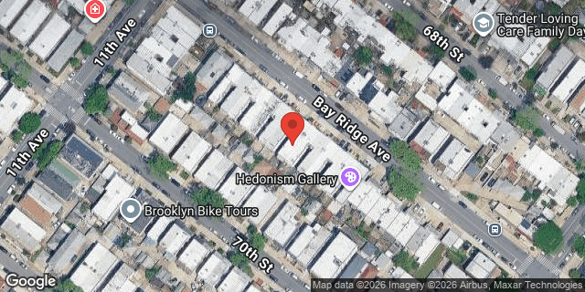 Aerial map of 1136 BAY RIDGE AVENUE, Brooklyn