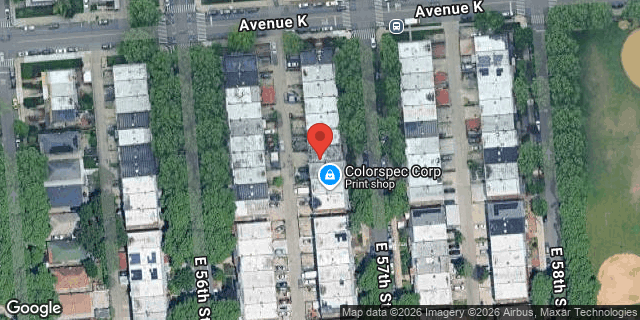 Aerial map of 1118 EAST 57 STREET, Brooklyn