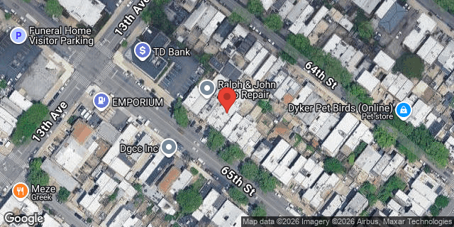 Aerial map of 1329 65 STREET, Brooklyn