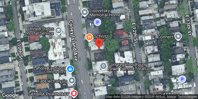Aerial map of 1303 CONEY ISLAND AVENUE, Brooklyn