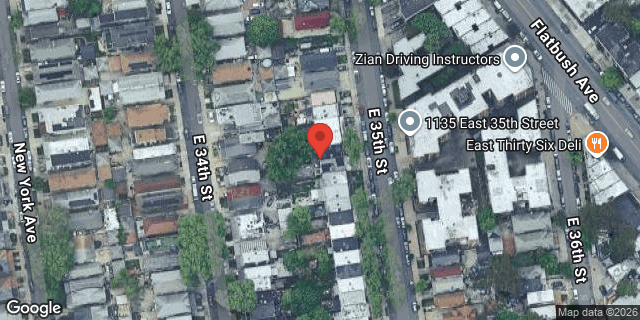 Aerial map of 1148 EAST 35 STREET, Brooklyn