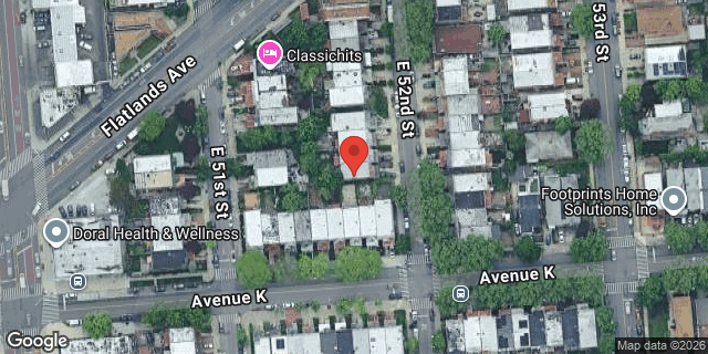 Aerial map of 1368 EAST 52 STREET, Brooklyn
