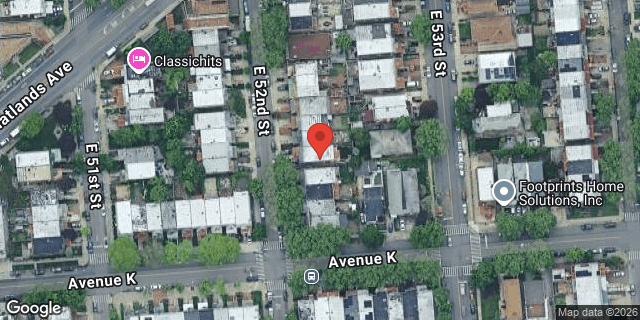 Aerial map of 1365 EAST 52 STREET, Brooklyn