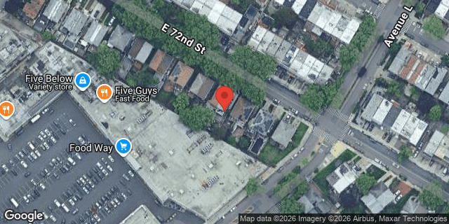 Aerial map of 1152 EAST 72 STREET, Brooklyn