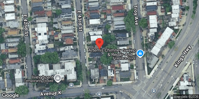 Aerial map of 1169 EAST 43 STREET, Brooklyn