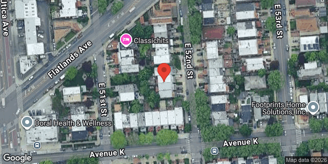 Aerial map of 1362 EAST 52 STREET, Brooklyn