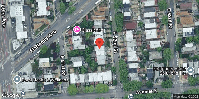 Aerial map of 1360 EAST 52 STREET, Brooklyn
