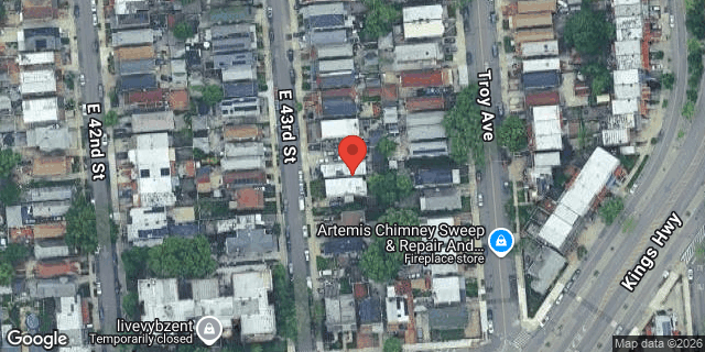 Aerial map of 1161 EAST 43 STREET, Brooklyn