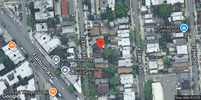 Aerial map of 1229 EAST 37 STREET, Brooklyn