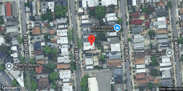 Aerial map of 1163 EAST 38 STREET, Brooklyn