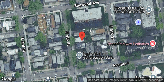 Aerial map of 1005 EAST 4 STREET, Brooklyn