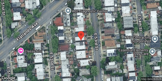 Aerial map of 1302 EAST 53 STREET, Brooklyn