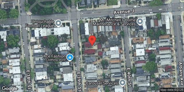 Aerial map of 1215 EAST 39 STREET, Brooklyn