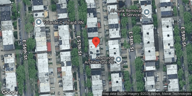 Aerial map of 1049 EAST 57 STREET, Brooklyn