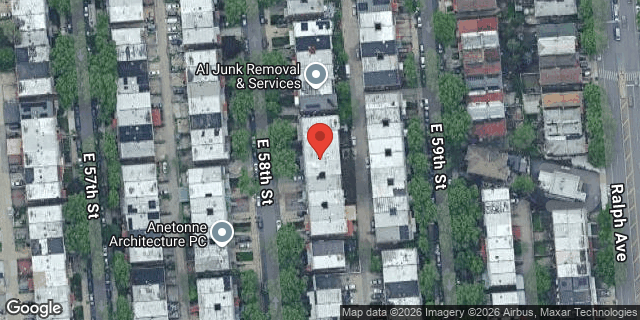 Aerial map of 1113 EAST 58 STREET, Brooklyn
