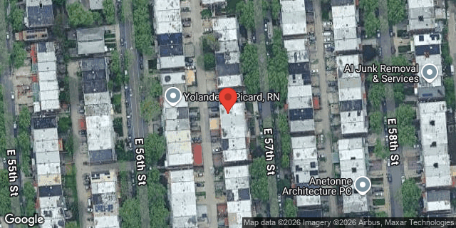 Aerial map of 1038 EAST 57 STREET, Brooklyn