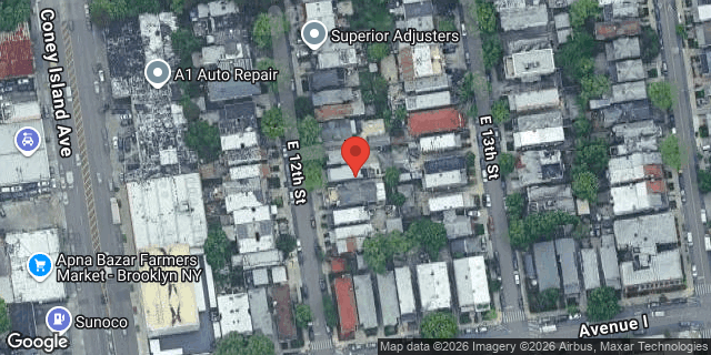 Aerial map of 871 EAST 12 STREET, Brooklyn