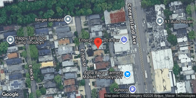 Aerial map of 859 EAST 10 STREET, Brooklyn