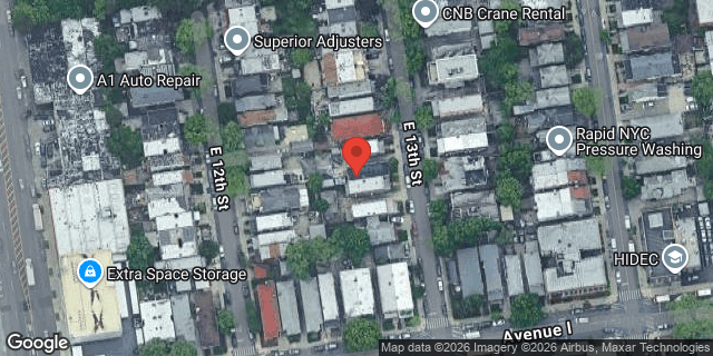 Aerial map of 872 EAST 13 STREET, Brooklyn