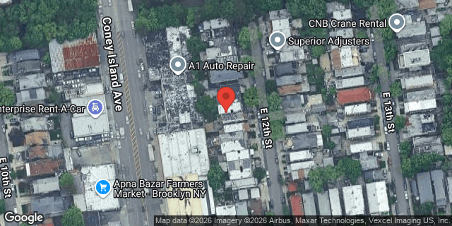 Aerial map of 864 EAST 12 STREET, Brooklyn