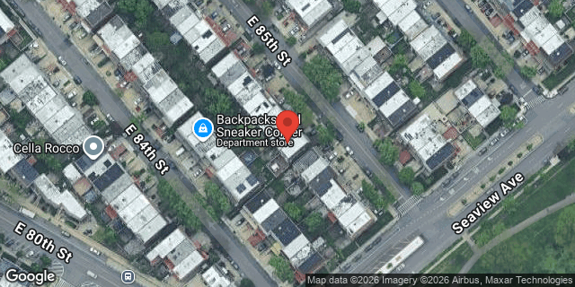Aerial map of 1458 EAST 85 STREET, Brooklyn