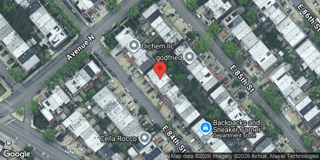 Aerial map of 1423 EAST 84 STREET, Brooklyn
