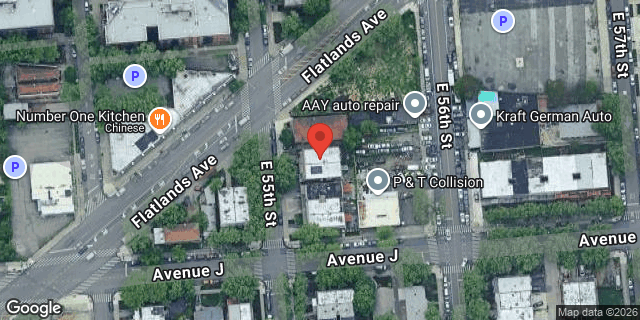 Aerial map of 1151 EAST 55 STREET, Brooklyn