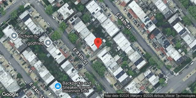 Aerial map of 1445 EAST 85 STREET, Brooklyn